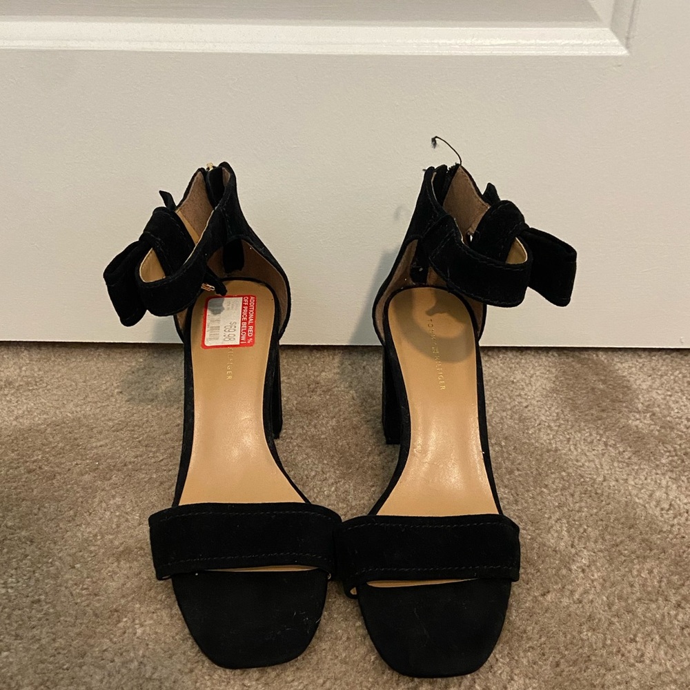 Black velvet heels — 3 inch
